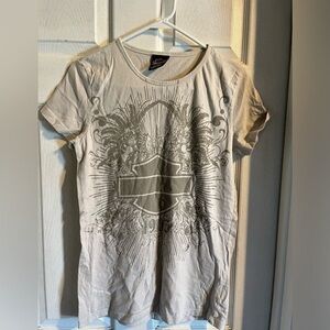 Harley Davidson Short Sleeve Tee Women’s Size XL Tan Lightweight, Logo,‎ Riding